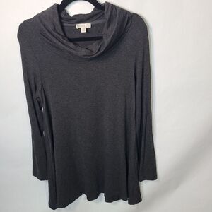 Ellane Rose Cowl Neck Dark Gray Small Tunic Top‎ Office Career